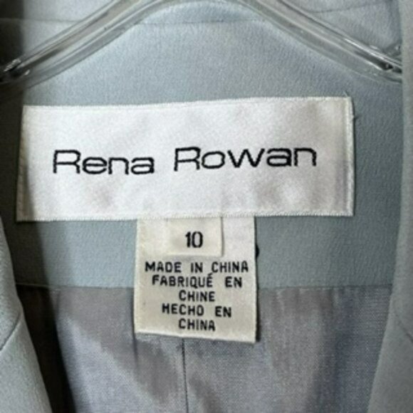 NWT Rena Rowan Vintage  Womens Suit Jacket Sky Blue Button Down Front Size 10 - Picture 2 of 9